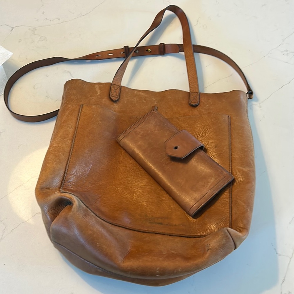 Madewell leather tote and purse